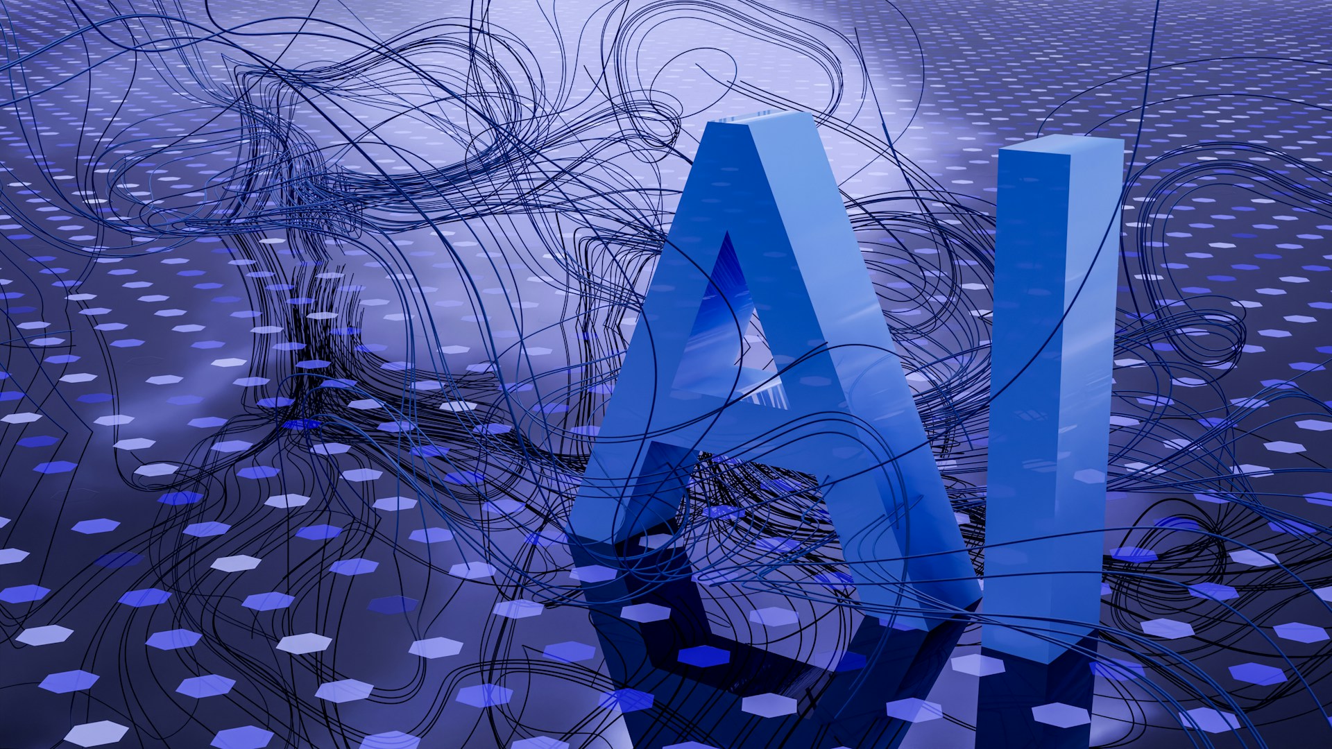 AI and technology concept with neural network visualization