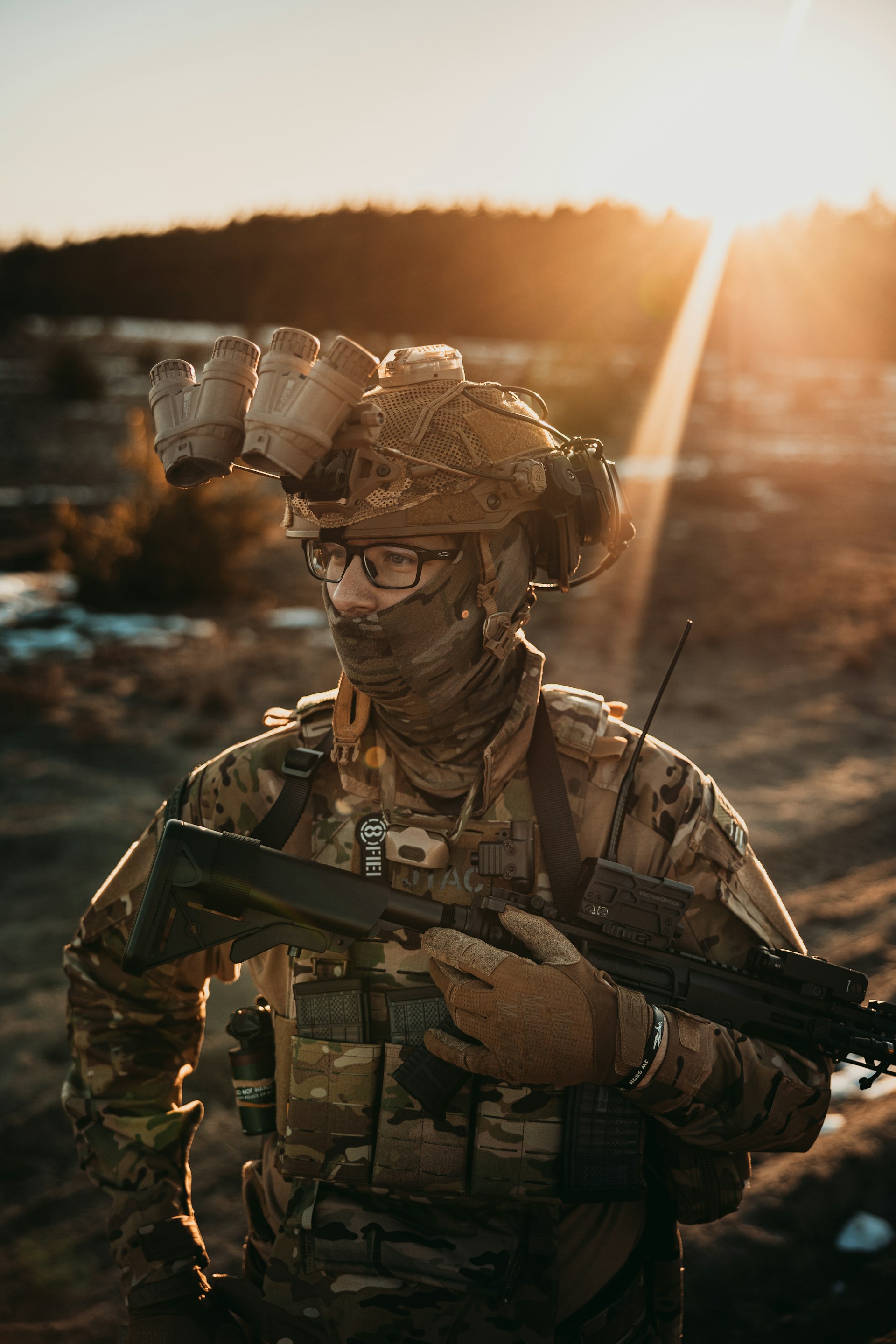 Military soldier in combat gear