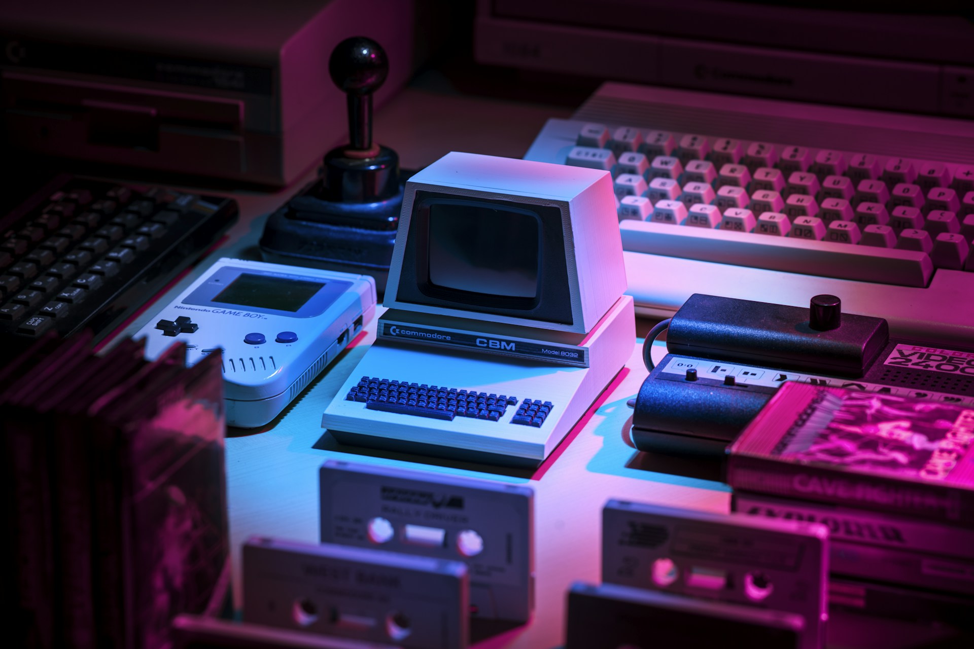 Vintage arcade game machines in retro gaming arcade